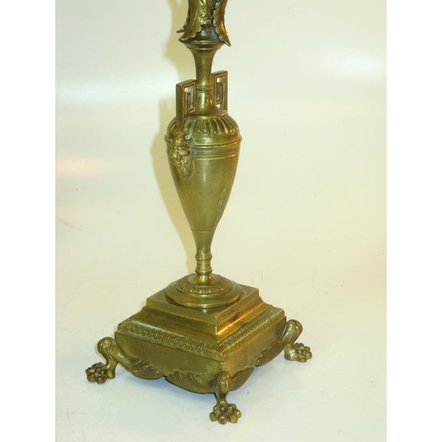 Antique Bronze Candelabras Neoclassical French Urn Grand Tour, Greek Kye 5-Light Candlesticks For Sale - Image 16 of 18