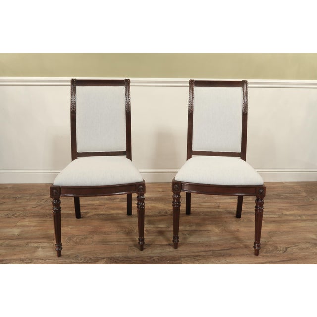 Set of 10 Solid Mahogany Louis XVI Style Dining Room Chairs For Sale - Image 14 of 18