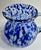 Vintage Hand Blown Blue & White Spatter Handled Glass Pitcher For Sale - Image 11 of 16