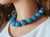 Blue Sponge Quartz Statement Necklace, Huge 24 Mm Round Blue Quartz Beads, Sterling Silver Toggle Clasp, Bold Gemstone Necklace For Sale In Cleveland - Image 6 of 8