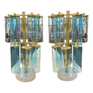 Murano Tube Pendant Lamps, 1970s, Set of 2 For Sale