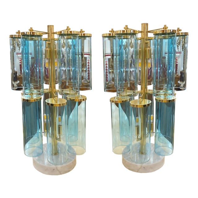Murano Tube Pendant Lamps, 1970s, Set of 2 For Sale