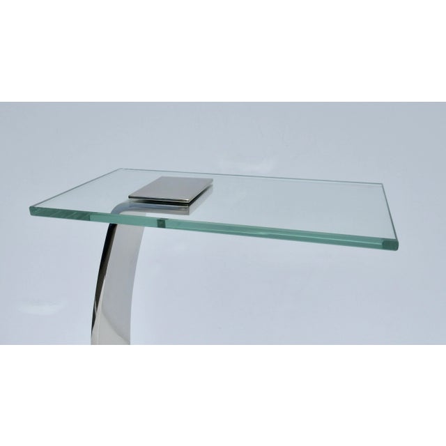 C.1970's - C.1980's Design Institute of America "D. I. A."- Polished Nickel Over Steel & Glass Cigarette, Accent Tables -Pair For Sale - Image 10 of 12