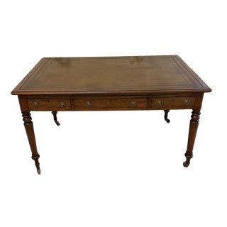 Antique Georgian Mahogany Partners Library Writing Desk with Leather Slide, 1800 For Sale