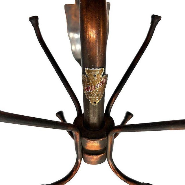 Mid 20th Century Japanned “Wall Tree” Copper Flashed Brass Rotating Wall Coat Rack by Peedee For Sale - Image 4 of 8