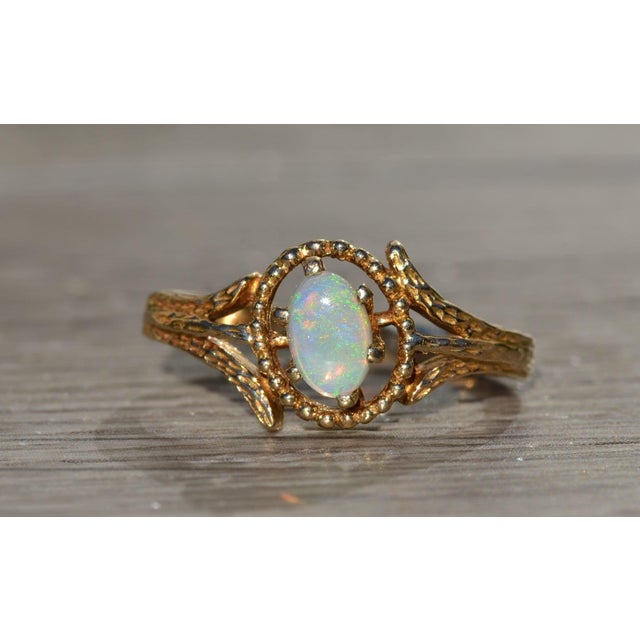 Contemporary The Casnovia: Ladies Vintage 14K Gold Cocktail Ring set with Opal For Sale - Image 3 of 10