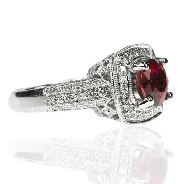 Contemporary Late 20th Century AGL Certified No Heat Ruby Ring, Size 6.5 For Sale - Image 3 of 4