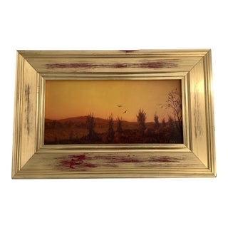 1990s Original William R. Davis Oil Painting, Landscape at Sunset, Luminous! For Sale