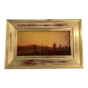 1990s Original William R. Davis Oil Painting, Landscape at Sunset, Luminous!