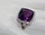Modern 1980s Amethyst Ring 25 Carats with Diamond Border Size 7.5 For Sale - Image 3 of 8