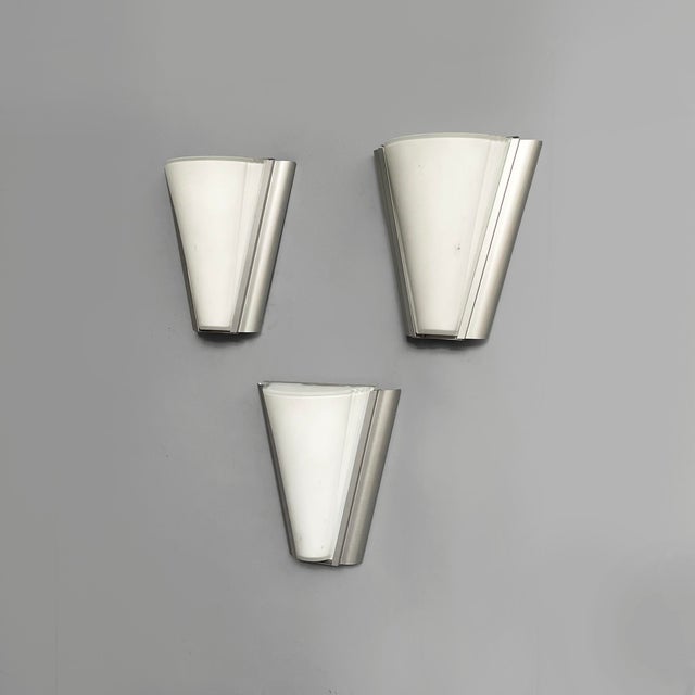 Italian Modern Opaline Glass and Metal Wall Lamps, 1980s, Set of 3 For Sale - Image 18 of 18