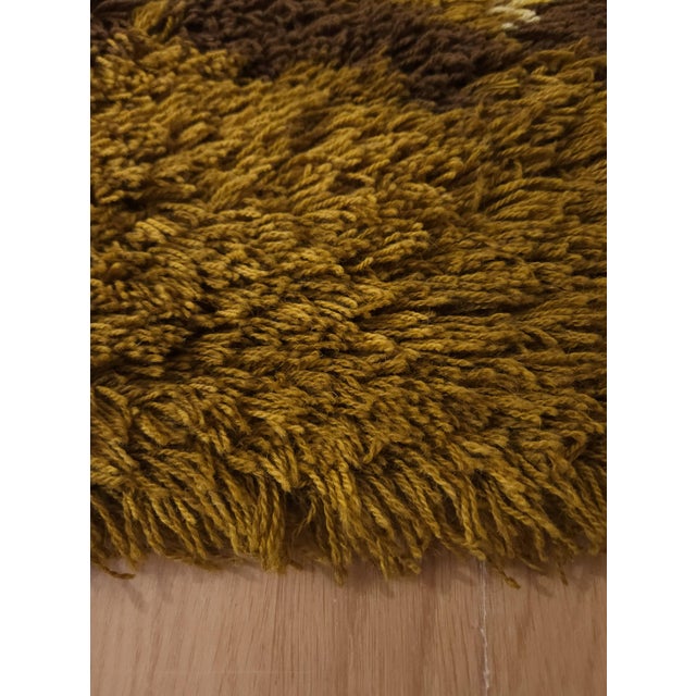 Khaki Mid-Century Modern Olive Green Rug in Wool, Germany, 1970s For Sale - Image 8 of 9