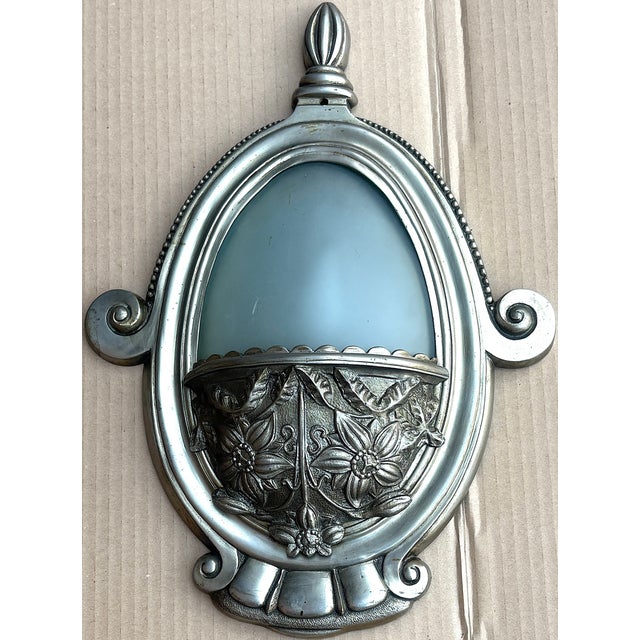 Vintage French Brass and Glass Wall Lamps, 1930s, Set of 2 For Sale - Image 12 of 12