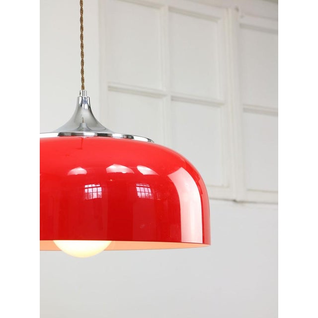 Red Big Space Age Red Pendant Lamp from Guzzini, 1960s For Sale - Image 8 of 18