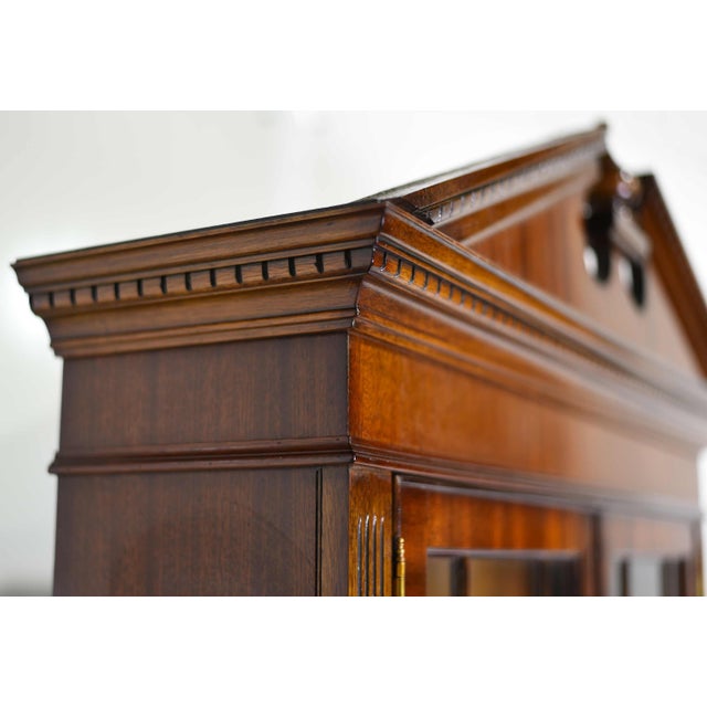 Mid Century American Colonial Revival Mahogany Drop Front Bureau Butler's Secretary Desk For Sale - Image 13 of 16