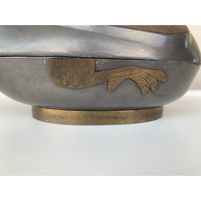 Vintage Pewter & Brass Duck Trinket Boxes -2 For Sale - Image 11 of 11