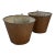 Antique 19th Century Brown Paint Decorated Tole Sap Buckets or Flower Pots - a Pair For Sale