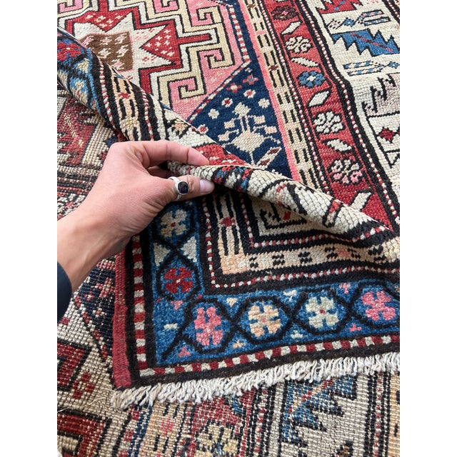 Antique Caucasian Kuba Star Medallion Runner Rug - 3'9" X 7'10" For Sale - Image 11 of 11