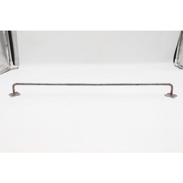 Traditional Vintage 24.25 In. Nickel Finish Steel Towel Bar For Sale - Image 3 of 6