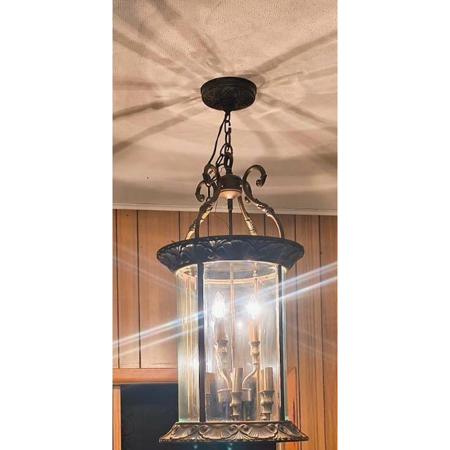 Vintage Nine Light Hall Lantern.Working Condition. Unique Timepiece. An Excellent addition to Any Home.