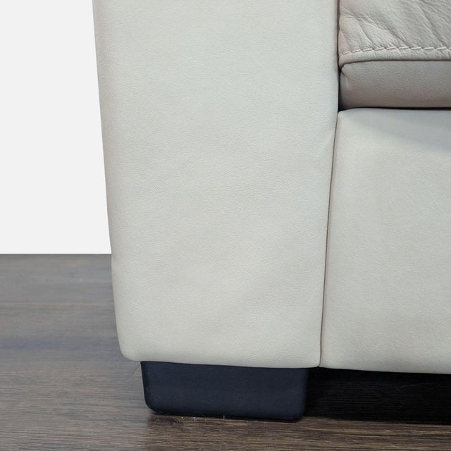Beige Italsofa Beige Leather Lounge Armchair – Comfortable and Stylish For Sale - Image 8 of 9