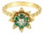 Medium Emerald Tulip Ring 14k Yellow Gold, Size 5.25 For Sale