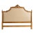 Italian Neoclassical Louis XVI Style Carved Gold Leaf & Off-White Leather Headboard For Sale