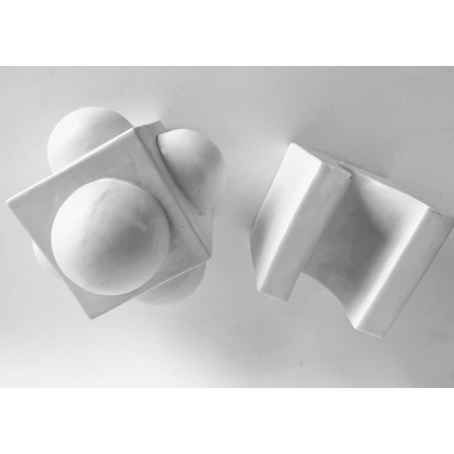 Mid 20th Century Kaiser Suidan Ceramic Table Top 2-Piece Abstract Sculpture, Signed and Numbered For Sale - Image 4 of 5