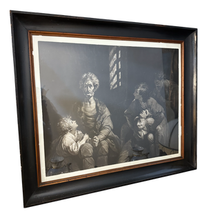 After Sir Joshua Reynolds, Count Ugolino Della Gherardesca, 1790, Mezzotint on Canvas, Framed