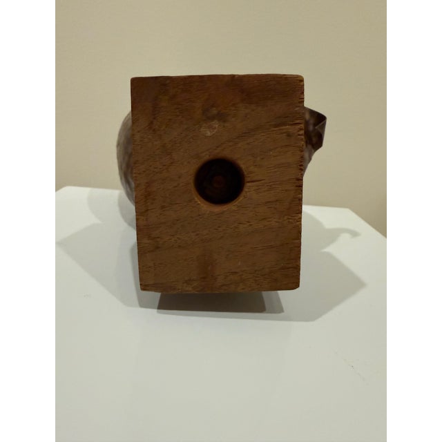 American Early 20th Century Arts & Crafts, Hammered Copper Flower Sculpture on Walnut Base For Sale - Image 3 of 5