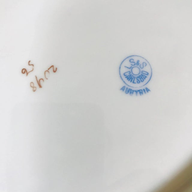 Early 20th Century L S & S Carlsbad Austria Hand Decorated Oval Serving Dish For Sale - Image 5 of 6