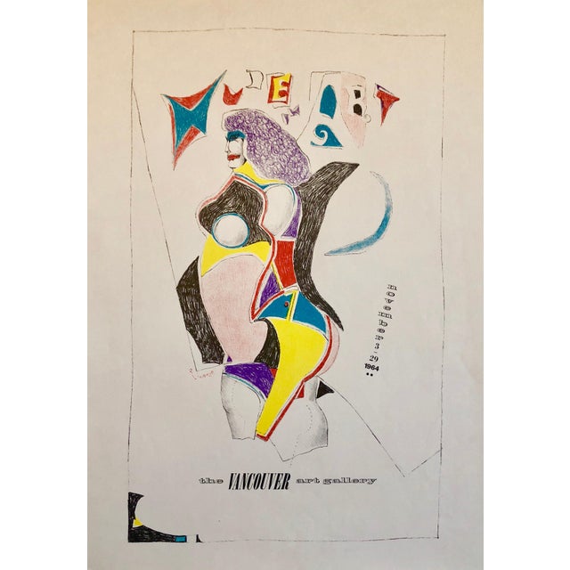 Richard Lindner, Vintage Modern Lithograph Poster 1960s Pop Art Mod Figure, 1964 For Sale