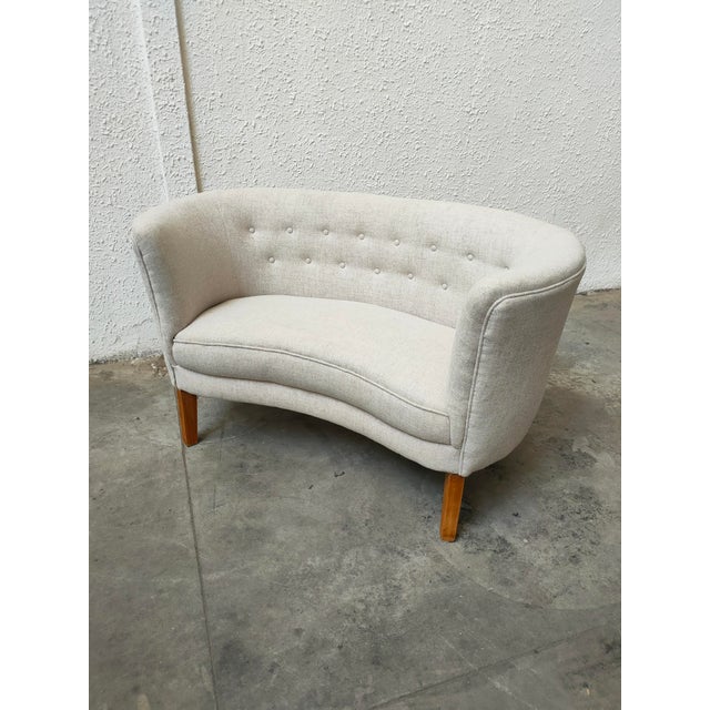 1970s Small Mid-Century Banana Sofa, Denmark, 1970s For Sale - Image 5 of 5