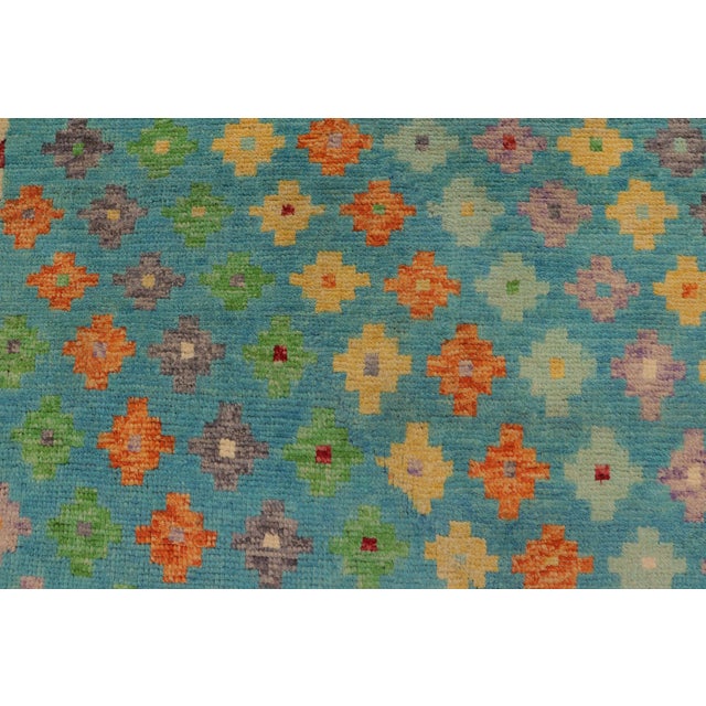 1990s Contemporary Balochi Blue/Beige Wool Rug - 4'0''x5'10'' For Sale - Image 5 of 11