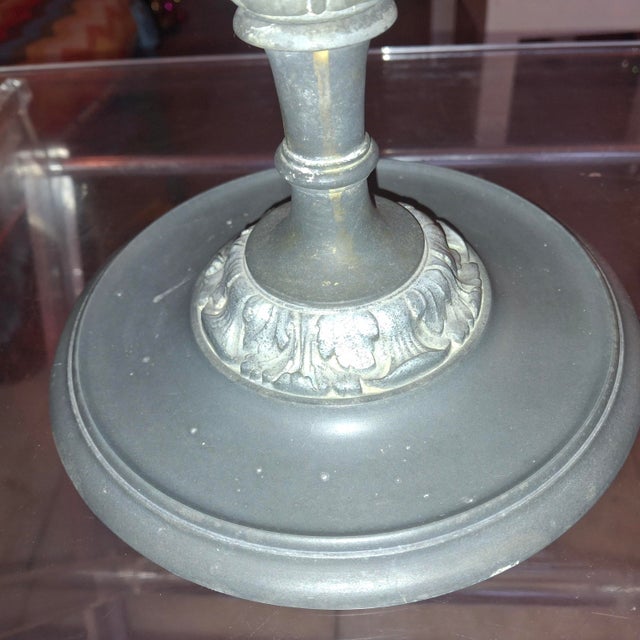 Glass 1910-20 Arts and Crafts Slag Glass Table Lamp For Sale - Image 7 of 12