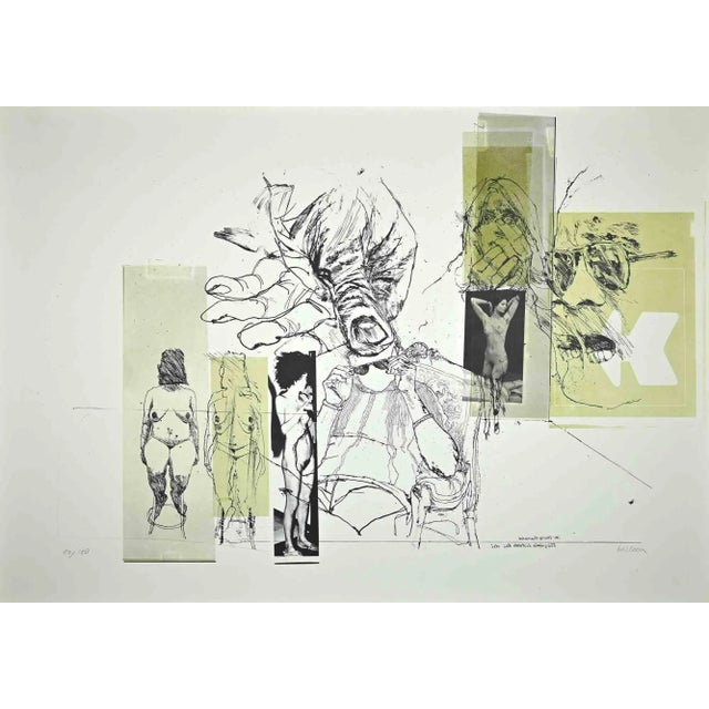 Eros and Thanatos is an Original Etching realized by Sergio Barletta in the Early 1970s. Good conditions. Hand-signed....