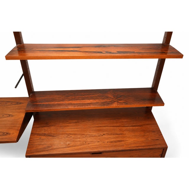 1950s 1950s Danish Modern Rosewood Modular Wall Unit / Desk / Display Cabinet For Sale - Image 5 of 13