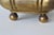 Brass Handcrafted Italian Rectangular Hammered Brass Planter Jardiniere Curved Edging Ball Feet Details Vintage Mid-Century For Sale - Image 8 of 13