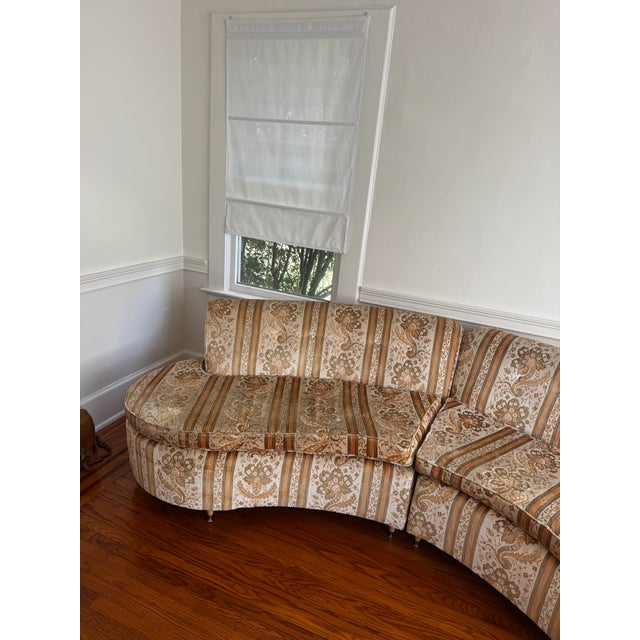 Textile Mid Century Modern Curved Sectional Sofa For Sale - Image 7 of 10