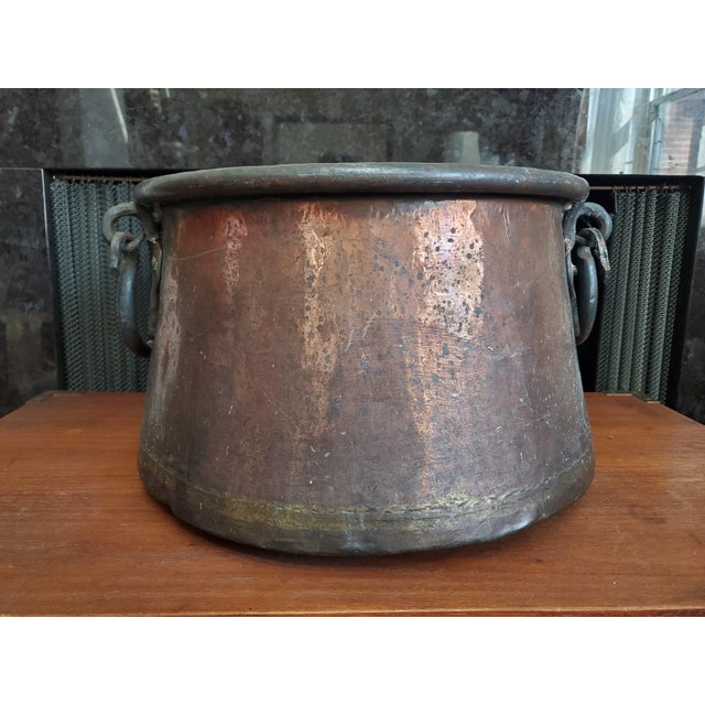Large! Antique Late 19th Century Cauldron Hammered Copper Pot For Sale - Image 14 of 14