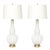 Pair of Mid-Century Modern Hand-Blown Murano Fluted Off White Glass Table Lamps For Sale