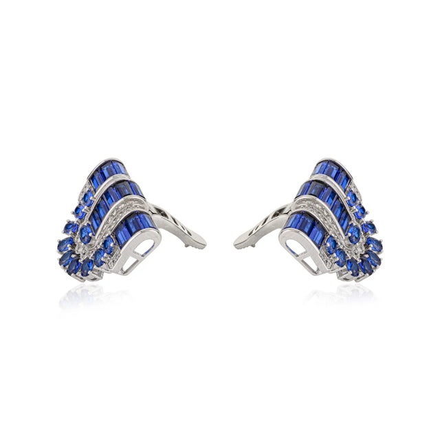 Art Deco Silver Cubic Zircon Detachable Brooch/Collar Pin - Vintage Glamour For Sale - Image 6 of 14