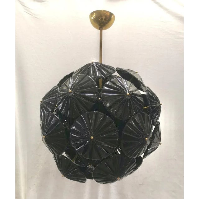 Mid-Century Modern Mid-Century Black Murano Art Glass Sputnik Chandelier, 2000 For Sale - Image 3 of 10