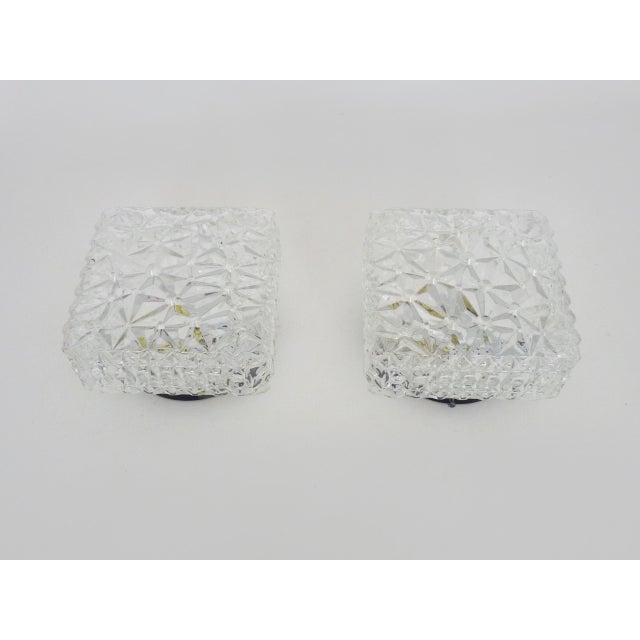 Glass and Metal Wall Sconces, 1960s, Set of 2 For Sale - Image 6 of 9