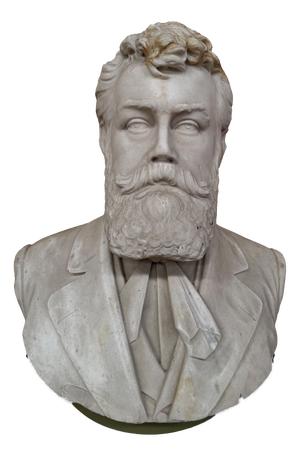 Male Portrait Bust, 19th Century, White Marble