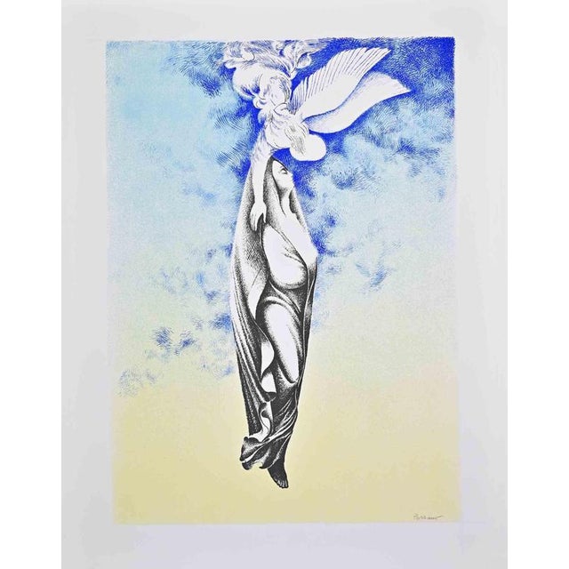 Modern Giacomo Porzano, Assumption into Heaven, Screen Print, 1970s For Sale - Image 3 of 3