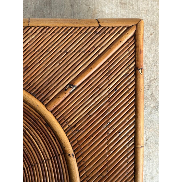 Vintage Monumental Rattan Sunburst Coffee Table, C. 1970s For Sale - Image 9 of 12