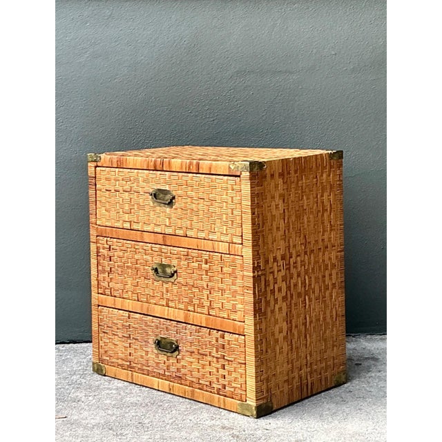 Vintage Woven Rattan Chest of Drawers For Sale - Image 10 of 11