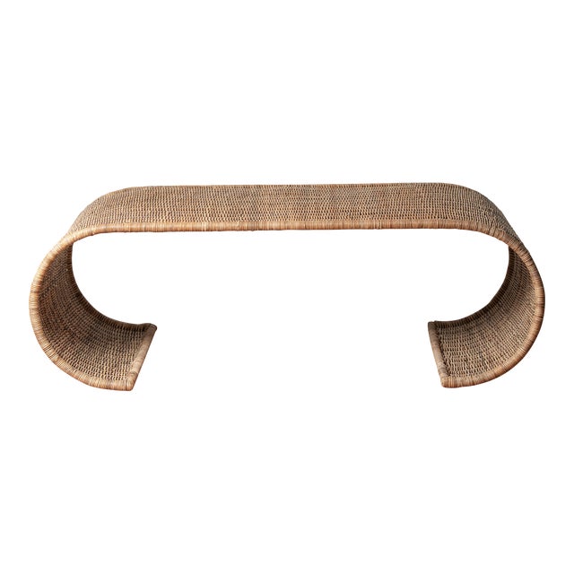 Vintage Inspired Healdsburg Wicker Coffee Table For Sale