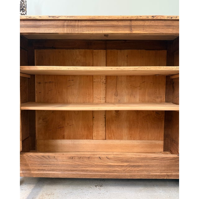 Parisian Glass-Fronted Oak Buffet, 1940s For Sale - Image 9 of 16